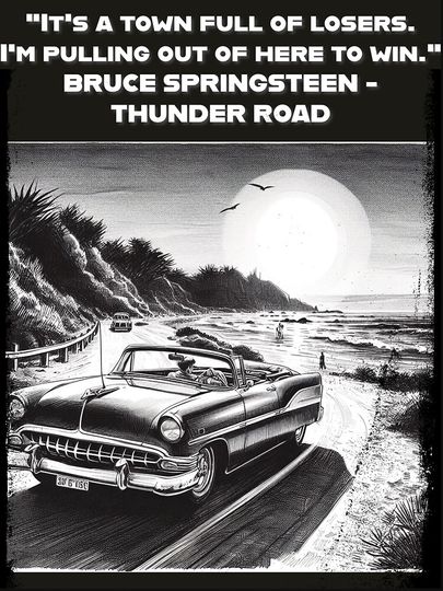 Bruce Springsteen "Thunder Road" lyrics inspired Lightweight Hoodie