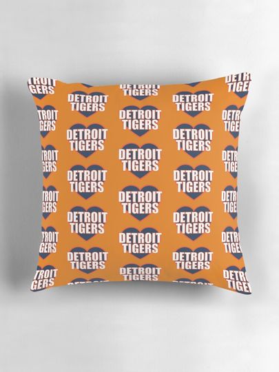 Detroit Tigers Heart Pillow