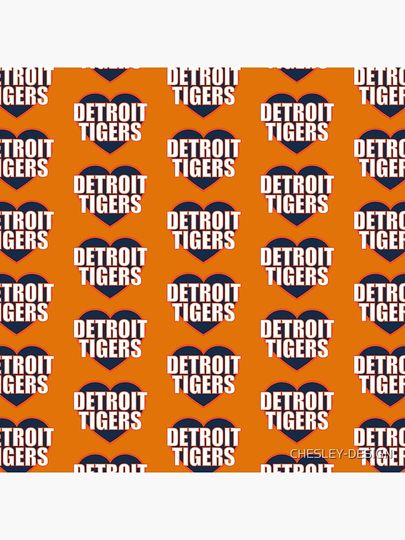 Detroit Tigers Heart Pillow