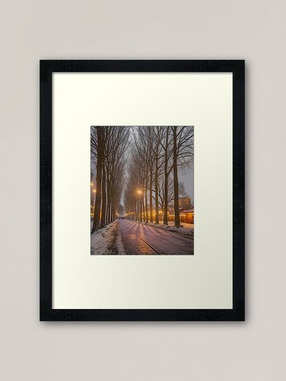  '"Winter splendor: 'Christmas Avenue'" Framed Art Print