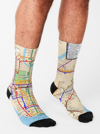 New York City Subway Map Socks