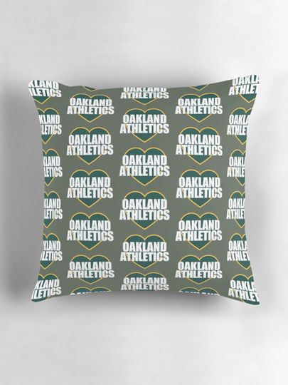 Oakland Athletics Heart Pillow