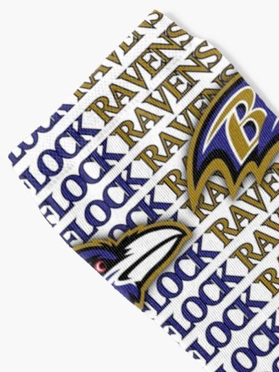 Baltimore Ravens head ravens Flock Socks, Gift For Fan