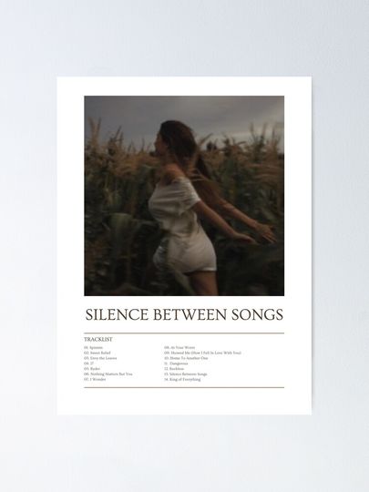 Silence Between Songs Tracklist Poster – Minimalist Music Wall Art Print