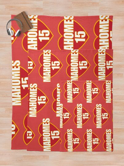 Patrick Mahomes Heart Throw Blanket, Gift for Fan
