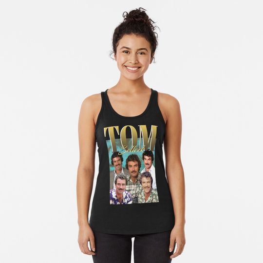 Retro Tom Selleck retro Racerback Tank Top