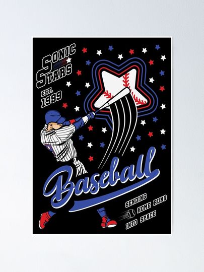 Sonic Star Baseball Team Colored Version Poster