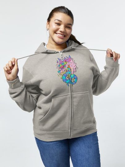 Crazy Fox - Zipped Hoodie, Unisex Hoodie
