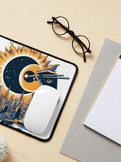 new york solar eclipse Mouse Pad