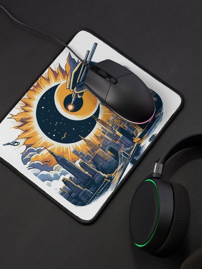 new york solar eclipse Mouse Pad