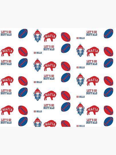 Sticker Pack of Red & Blue Buffalo Bills Throw Blanket