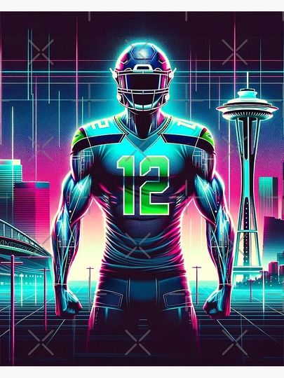 Synthwave Seattle Vertical Poster