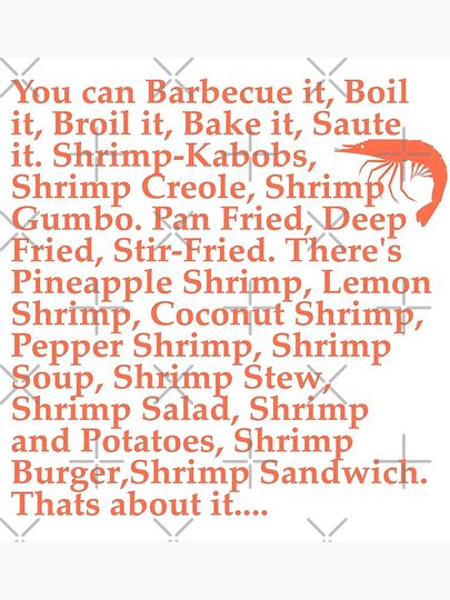 Forrest Gump Shrimp Quote Premium Matte Vertical Poster