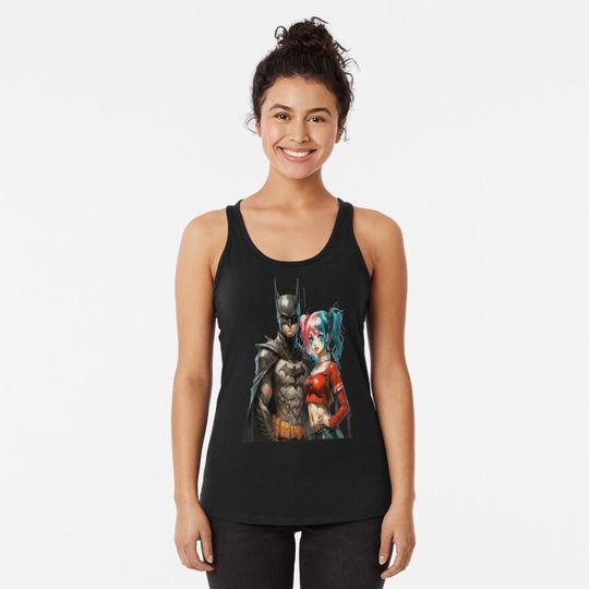 Batman and Harley Quinn Racerback Tank Top