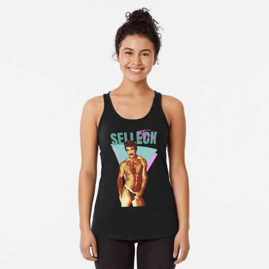 Classic Tom Selleck  Racerback Tank Top