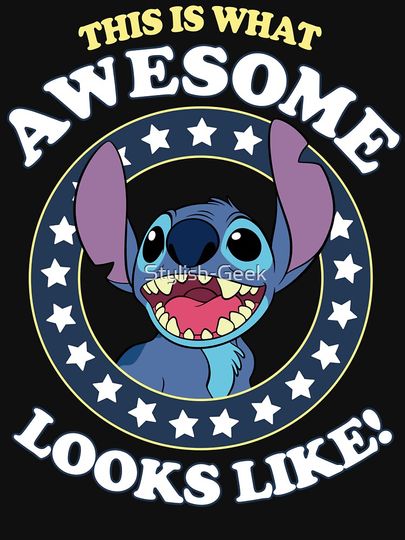 Awesome Stitch Classic T-Shirt, Disney Lilo Stitch Shirt