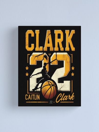 Caitlin Clark 22 Distressed Crack Texture effect Canvas Print