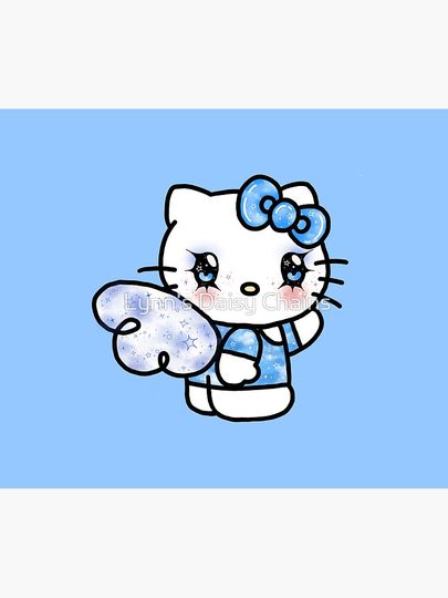 Blue Glitter Angel Hello Kitty Mouse Pad