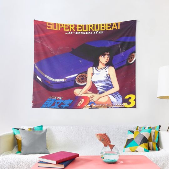 Initial D Mako Super Eurobeat Anime  Tapestry