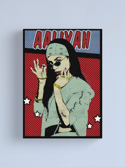 Aaliyah Pop Art Comic Style Canvas