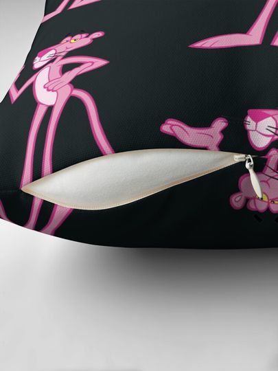 The pink Panther Black Throw  Pillow