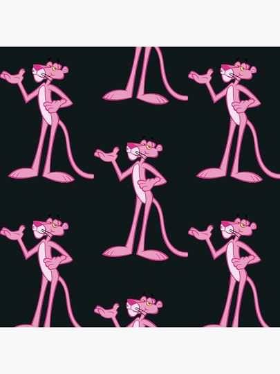 The pink Panther Black Throw  Pillow