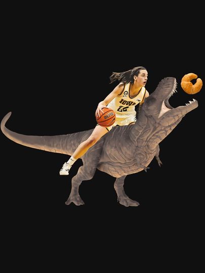 Caitlin Clark Dinosaur Croissant Hunter Pullover Sweatshirt
