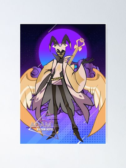 Hazbin Hotel Retro Adam Rock Star Poster