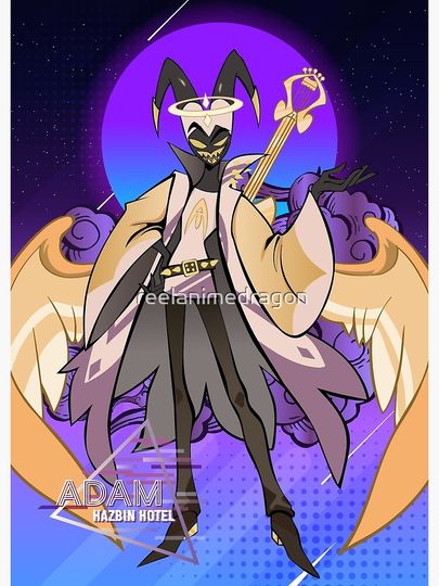 Hazbin Hotel Retro Adam Rock Star Poster