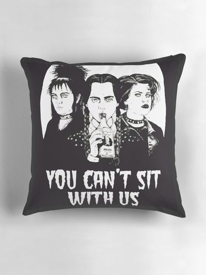 Wednesday Addams Lydia Deetz Nancy Gothic Goth Emo Pillow