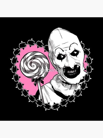 Art the Clown Lollipop (dark version) Pillow