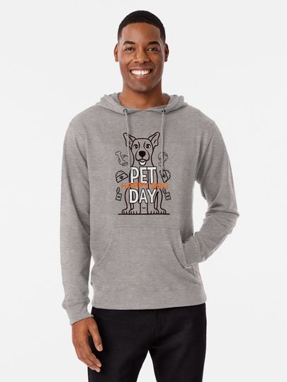 Happy Dog Pet Day Lightweight Hoodie