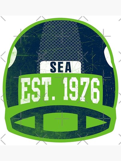 Seattle Throwback Football Helmet Poster