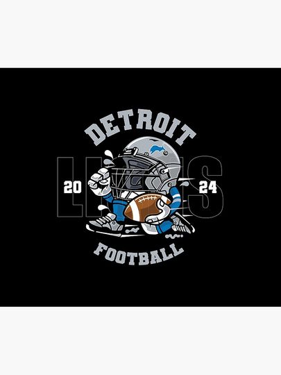 Detroit Lions Cartoon Mascot 2024	 Throw Blanket