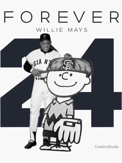 Willie Mays 24 Forever Sticker, Gifts for Fan