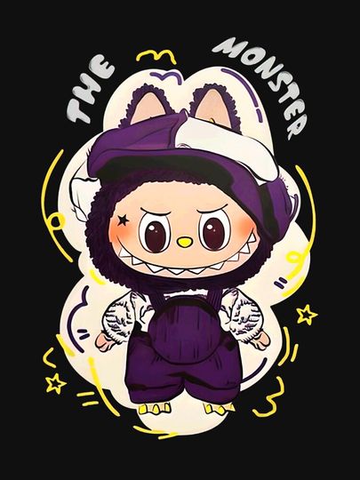 The Monster Cute Labubu Classic Pose For Kids, Funny Labubu Birthday Gift Pullover Hoodie