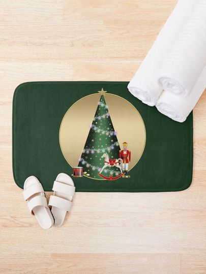 The Nutcracker - Christmas tree - Gold Bath Mat