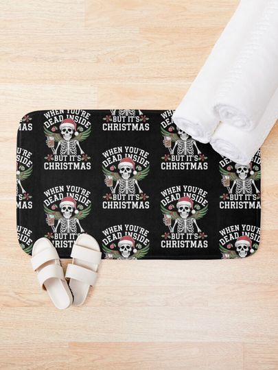 Dead Inside Christmas: Funny Skeleton Bath Mat