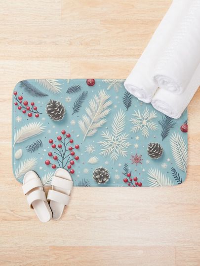 Winter Wonderland: Festive Seasonal Pattern Bath Mat