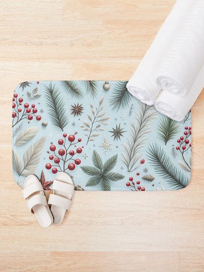 Winter Wonderland: Festive Seasonal Pattern Bath Mat