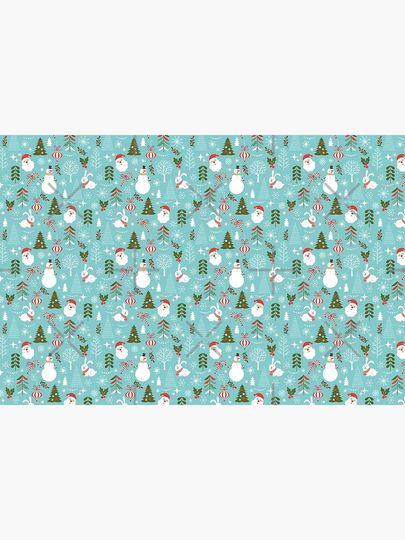 merry christmas santa claus snowman pattern Bath Mat