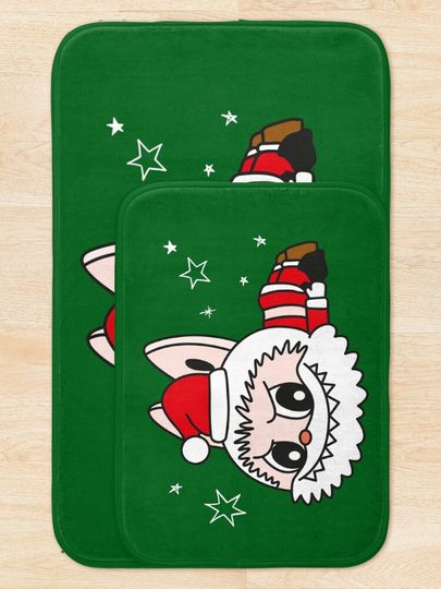 Labubu Christmas sticker  Bath Mat, For Bathroom, For Kitchen
