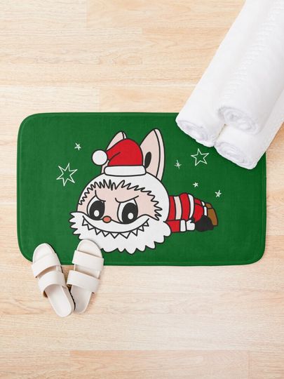 Labubu Christmas sticker  Bath Mat, For Bathroom, For Kitchen