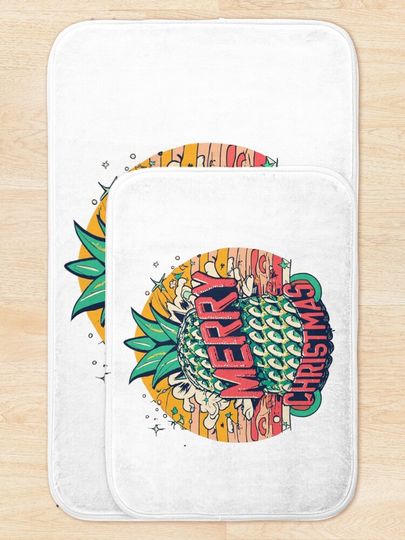Pineapple Christmas Bath Mat