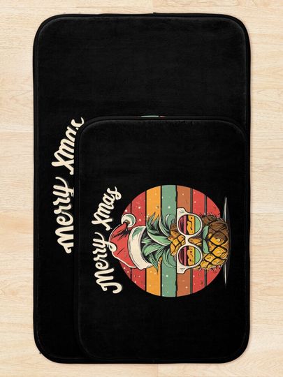 Pineapple Christmas Bath Mat