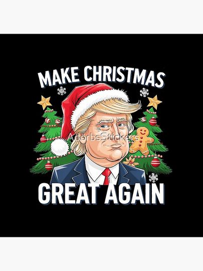Funny Trump 2024 Make Christmas Great Again Gift  Pillow