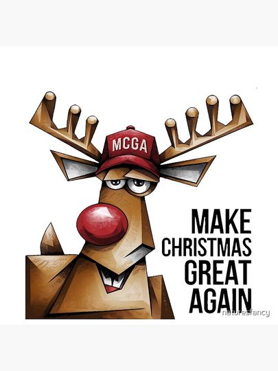 Funny Red Nosed Reindeer Make Christmas Great Again Pillow