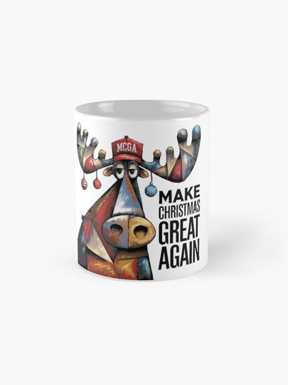 Funny Moose with Ornaments Make Christmas Great Again Coffee Mug