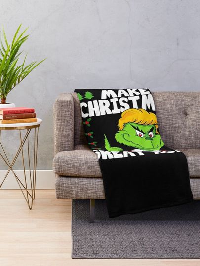 Make Christmas Great Again Donald Trump 2024 Xmas Throw Blanket