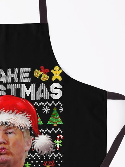 Make Christmas Great Again Xmas Funny Trump Pajamas Ugly Apron